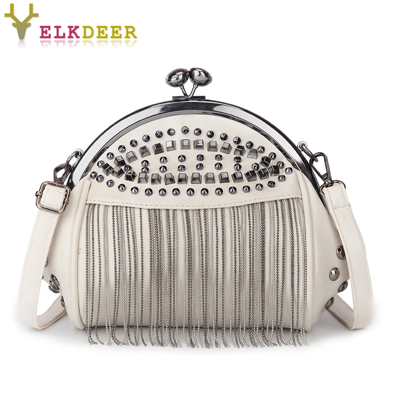 2019 роскошные женские Ретро сумочки с кисточками и заклепками дизайнерские сумки