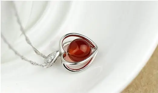 Женское ожерелье из серебра 925 пробы с красным гранатом|necklace jewelry|jewelry wholesalewholesale