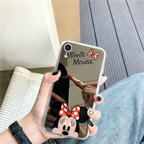 Red Minnie BSLIUFANG популярный мультяшный силиконовый мягкий чехол для iPhone X XS Max XR TPU прекрасное Зеркало чехол для iPhone 7 8 6 6S Plus чехол s - Цвет: Red Minnie