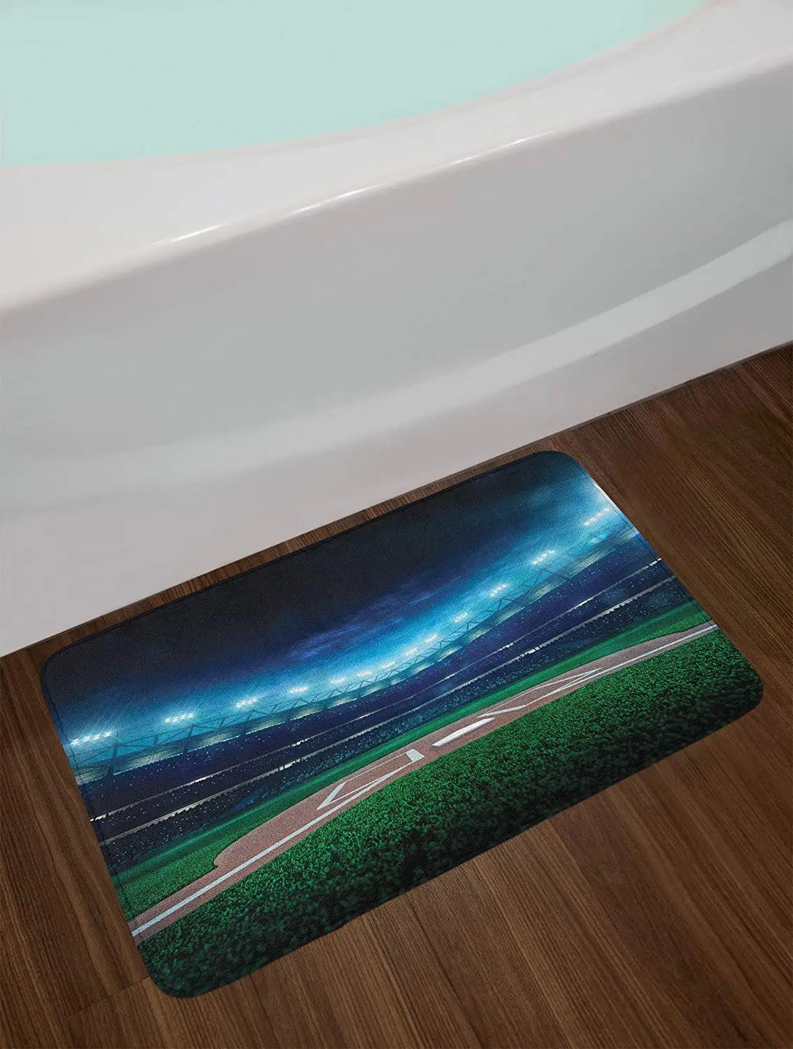 Фото Baseball Bath Mat Professional Field at Night Vibrant Playground Stadium League Theme Print Plush Bathroom Дом и сад Baseball Bath Mat Professional Field at Night Vibrant Playground Stadium League Theme Print Plush Bathroom Дом и сад