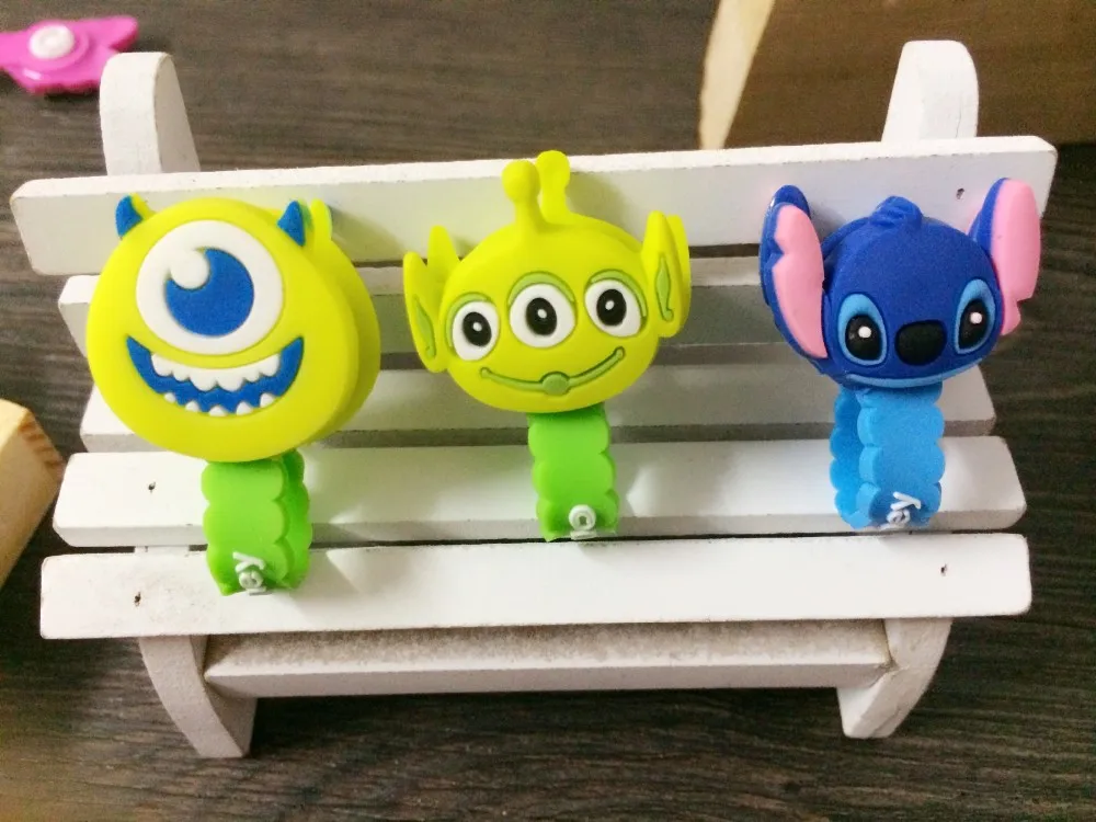 8 шт./лот милый Стич устройство для намотки кабеля наушников провода органайзер