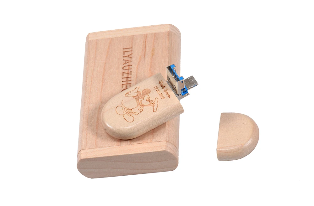 JASTER деревянный+ в коробке флеш-накопитель USB 3,0 pendrive 4GB 16GB 32G 64GB 128GB U диск подарок(более 10 шт бесплатный логотип) интерфейс 2 в 1