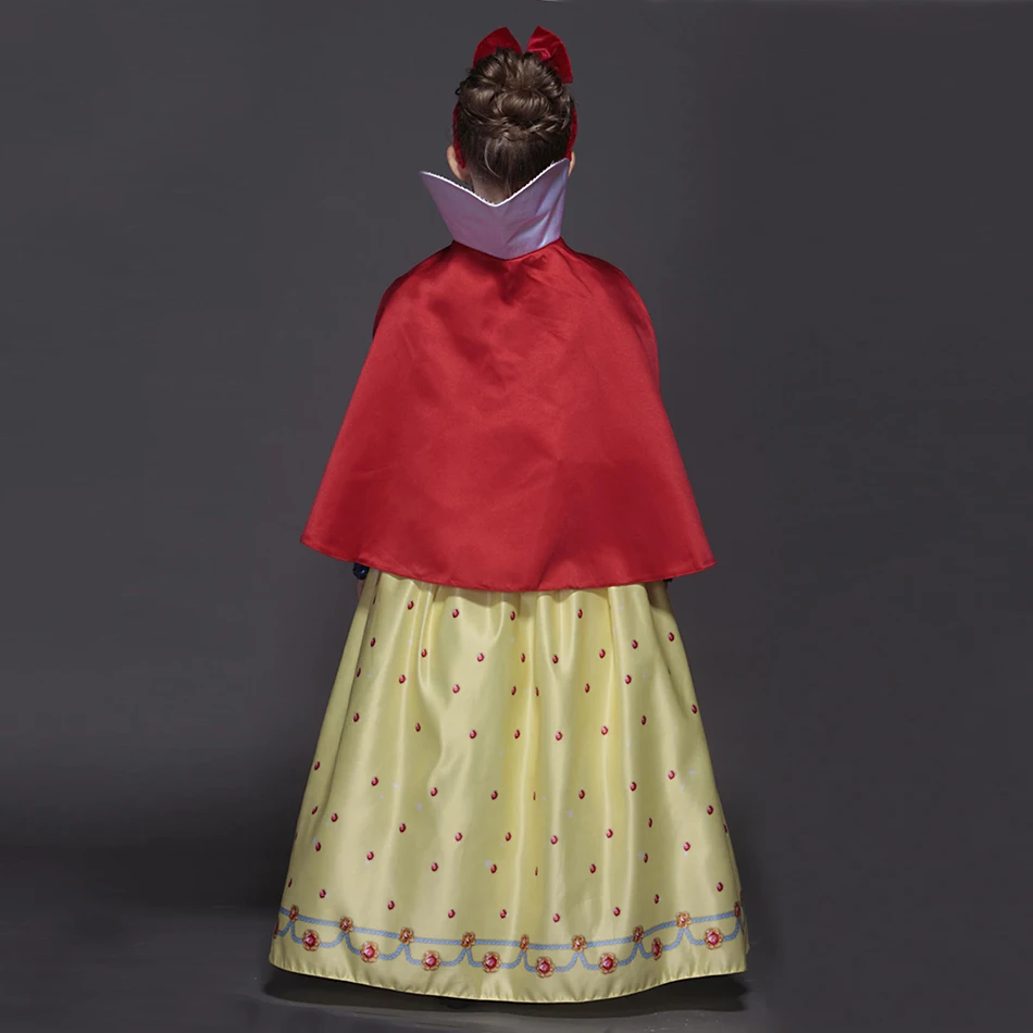 Платье Белоснежки для девочек с накидкой и повязкой на голову Роскошная