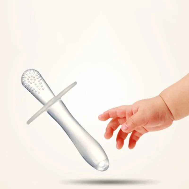 1 шт. детская тренировочная Массажная зубная щетка для новорожденного прозрачный