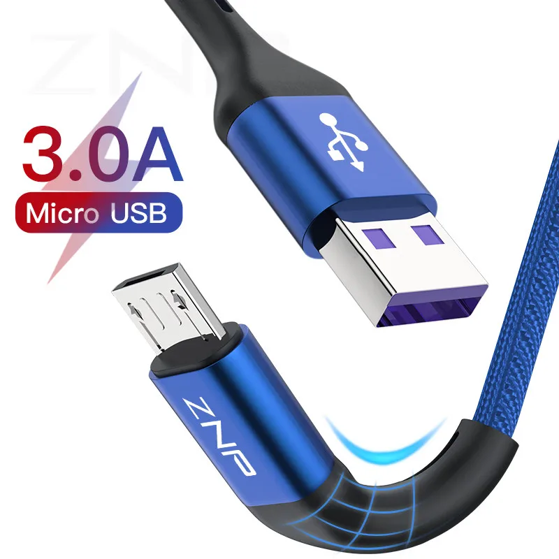 ZNP 1 м 2 м микро USB кабель Быстрая зарядка для Xiaomi Redmi Note 5 Pro Android кабель для передачи данных для мобильного телефона для samsung S7 микро зарядное устройство