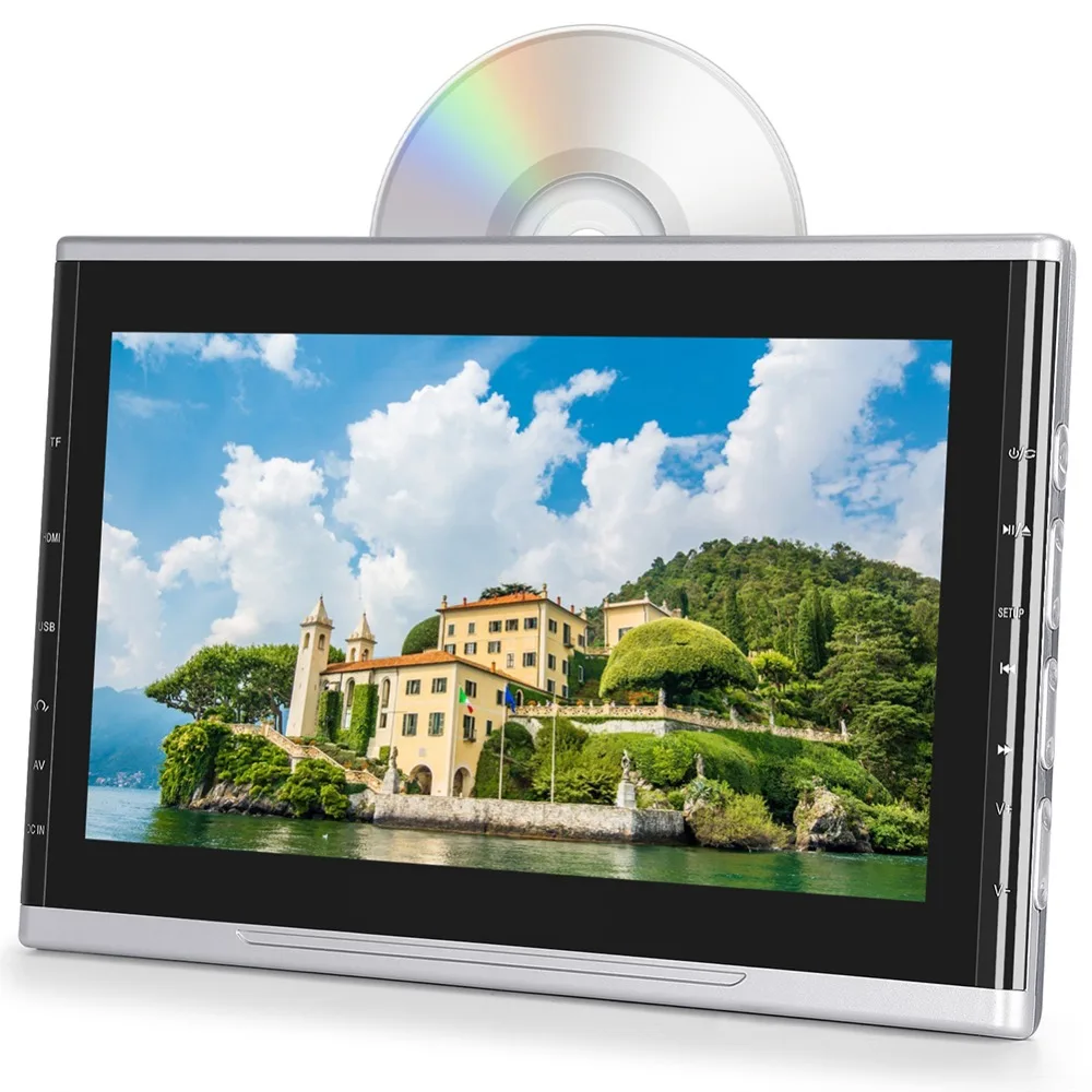Тыква 10,1 дюймов 1024*600 подголовник автомобиля мониторы DVD видео плеер USB/SD/HDMI/FM TFT ЖК дисплей экран сенсорная кнопка игры дистанционное управление