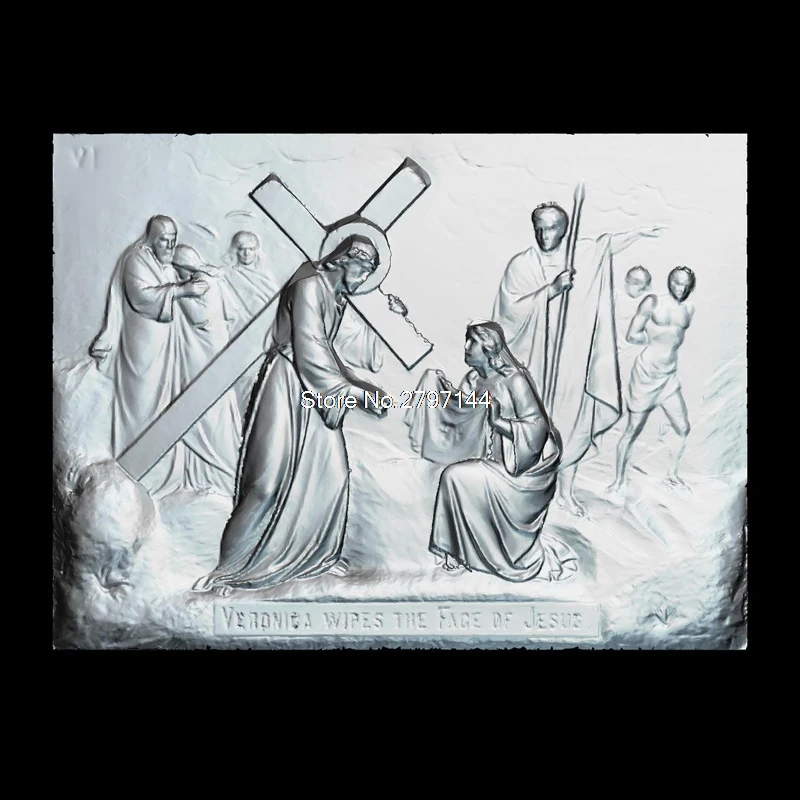 Распятие Jesus_1 3d модель для ЧПУ STL формат религия рельефная роутер 3 осевой гравер
