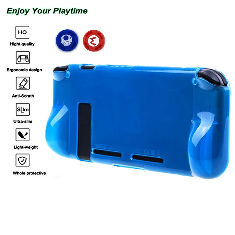 Мягкий силиконовый чехол для Nintendo Switch защитный устойчивый к царапинам с защитой