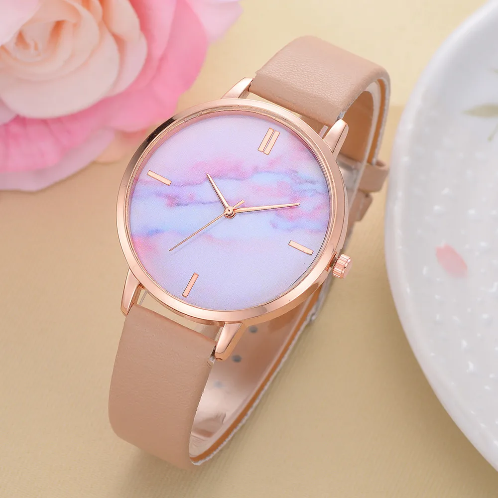 Новинка 2019 модные женские кварцевые круглые наручные часы браслет для женщин