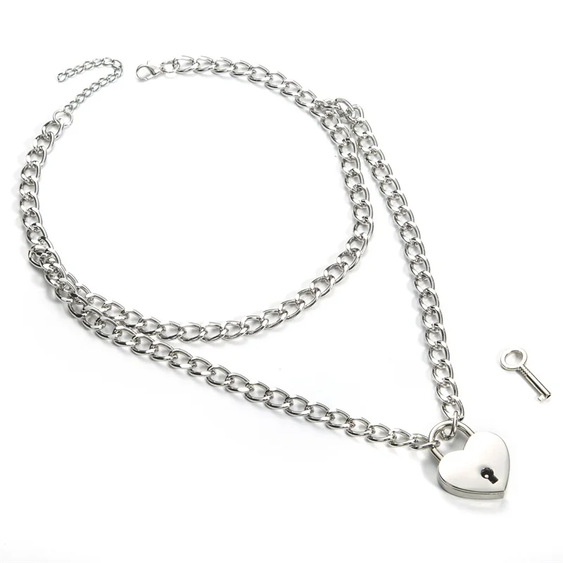 Key to My heart lock ожерелье Женская металлическая цепочка с замком ожерелье s шеи воротник пастельные готические ювелирные изделия подарок на день Святого Валентина