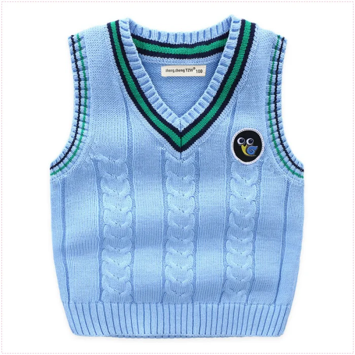 Детская одежда для детей 1-11 лет; свитер; жилет; roupas infantis; Одежда для мальчиков в школьном стиле; вязаные жилеты с круглым вырезом; жилеты для девочек