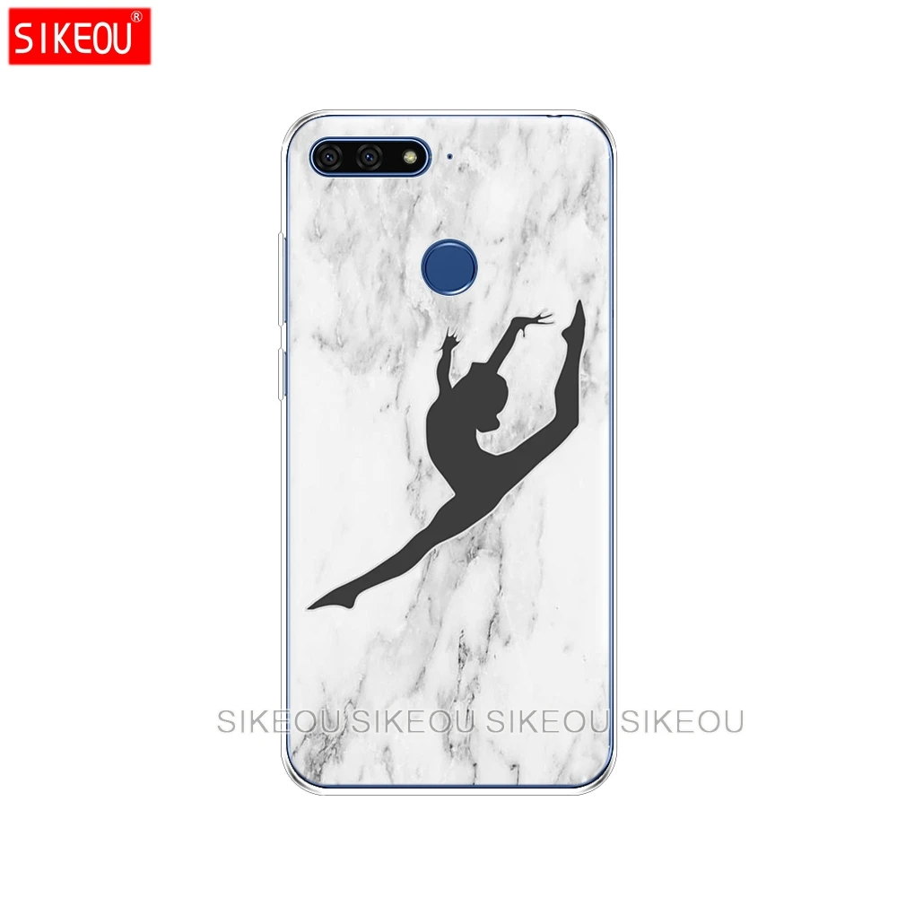 Silicone Cover Phone Case For Huawei Honor 7A PRO 7C Y5 Y6 Y7 Y9 2017 2018 Prime gymnastics silhouette | Мобильные телефоны и