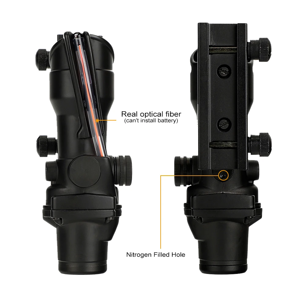 Ohhunt охотничий 4X32 ACOG настоящий оптоволоконный прицел BDC шеврон Подкова Сетка