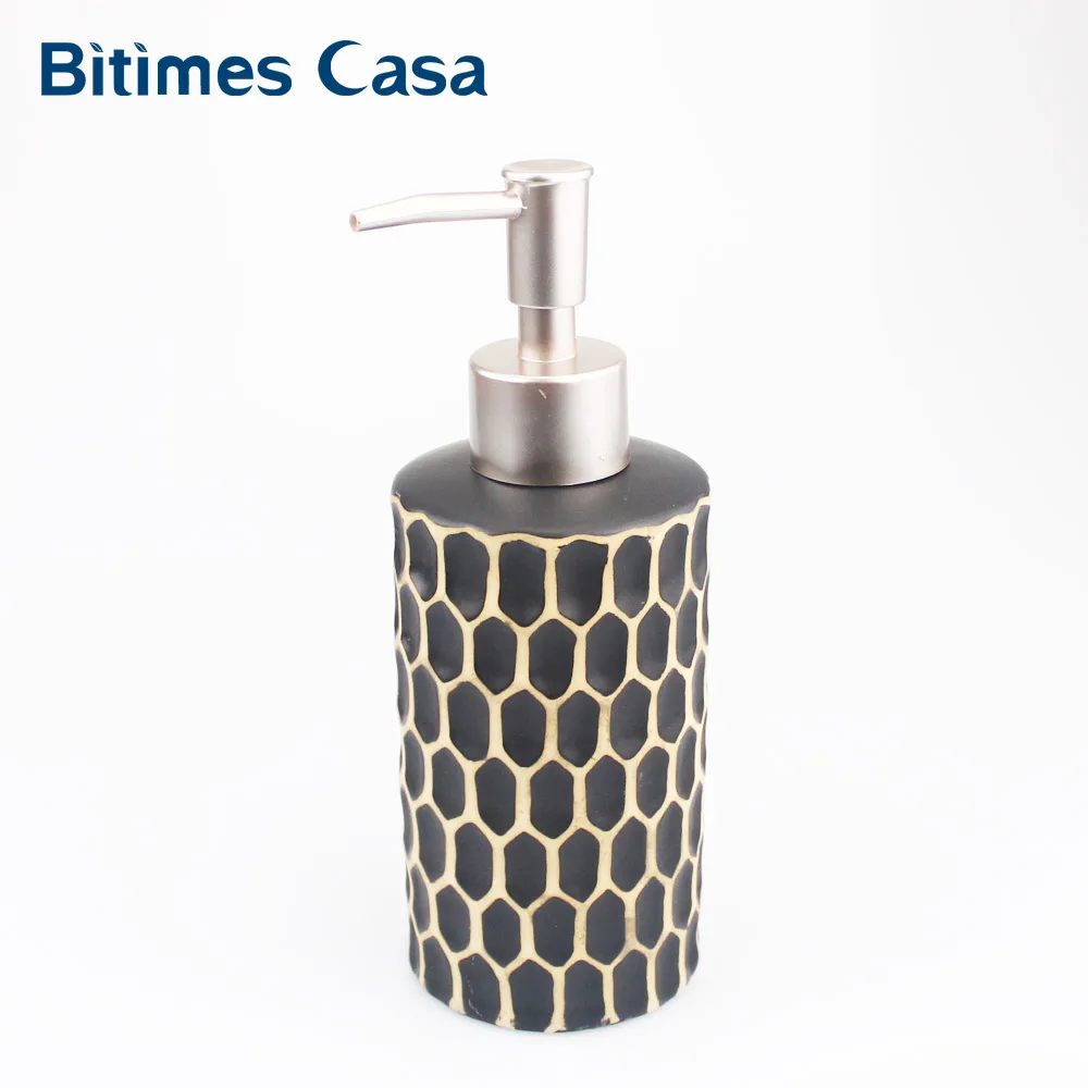 Керамический дозатор для жидкого мыла фарфоровый держатель зубной щетки 4