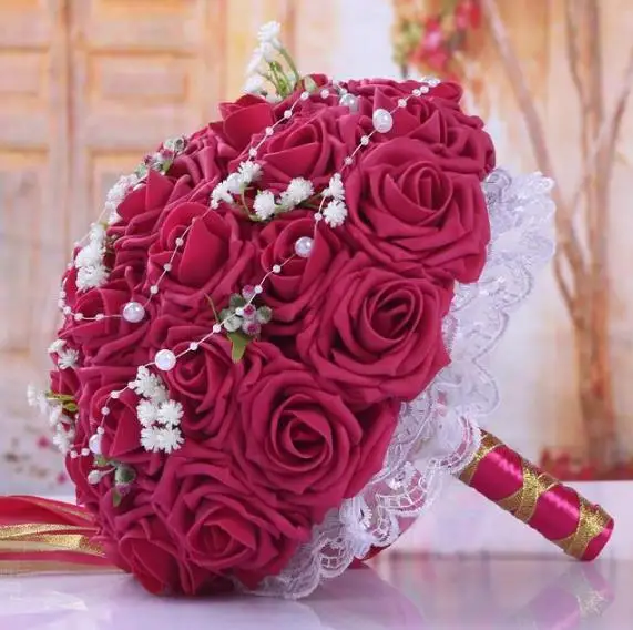 Pe Rose, женские свадебные букеты для невесты, розовые цветы, свадебный букет, Свадебный держатель, Букет пионов, аксессуары