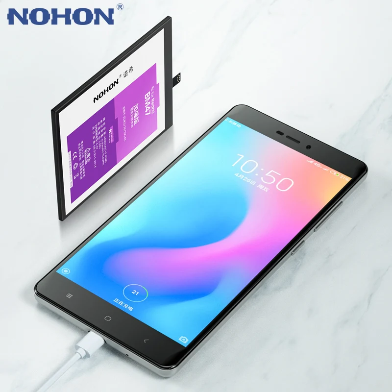 Аккумулятор NOHON BM47 BM46 BM3E BM4E BN46 BP40 BP41 BN45 BN4A для Xiaomi Redmi 3 3S 4 4X 4A 5A 5 Plus Note 2 7 Pro - купить по