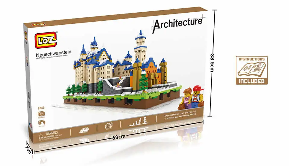 LOZ Алмазные архитектурные блоки игрушки Schloss Neuschwanstein замок Модель Лебедь камень замок из кубиков Строительный набор кирпичи 9049