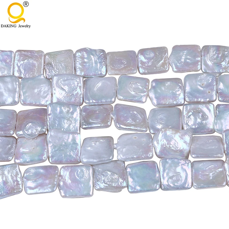 

15*16mm Natural AA Square Freshwater Pearl Making 16inches DIY necklace Bracelet Earring