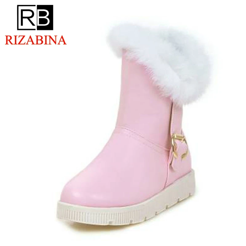 RizaBina/женские теплые зимние сапоги зимняя обувь на толстом меху женские плюшевые
