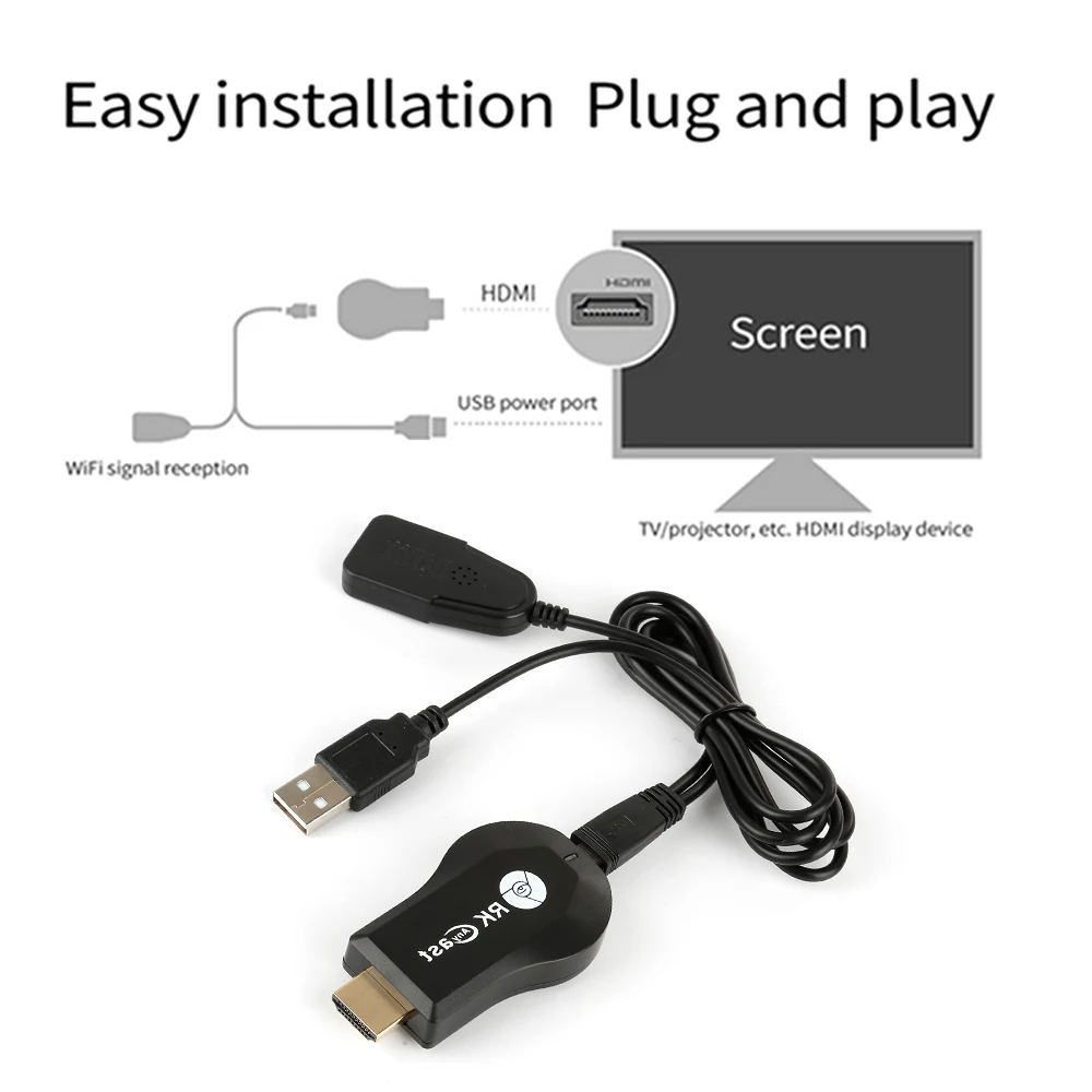 1080P Беспроводной WiFi tv ключ приемник для Anycast M4 M9 плюс для обмена потоковыми мультимедийными данными(Airplay) Wi-Fi, Дисплей Беспроводной HDMI ТВ селфи палка для IOS и Android