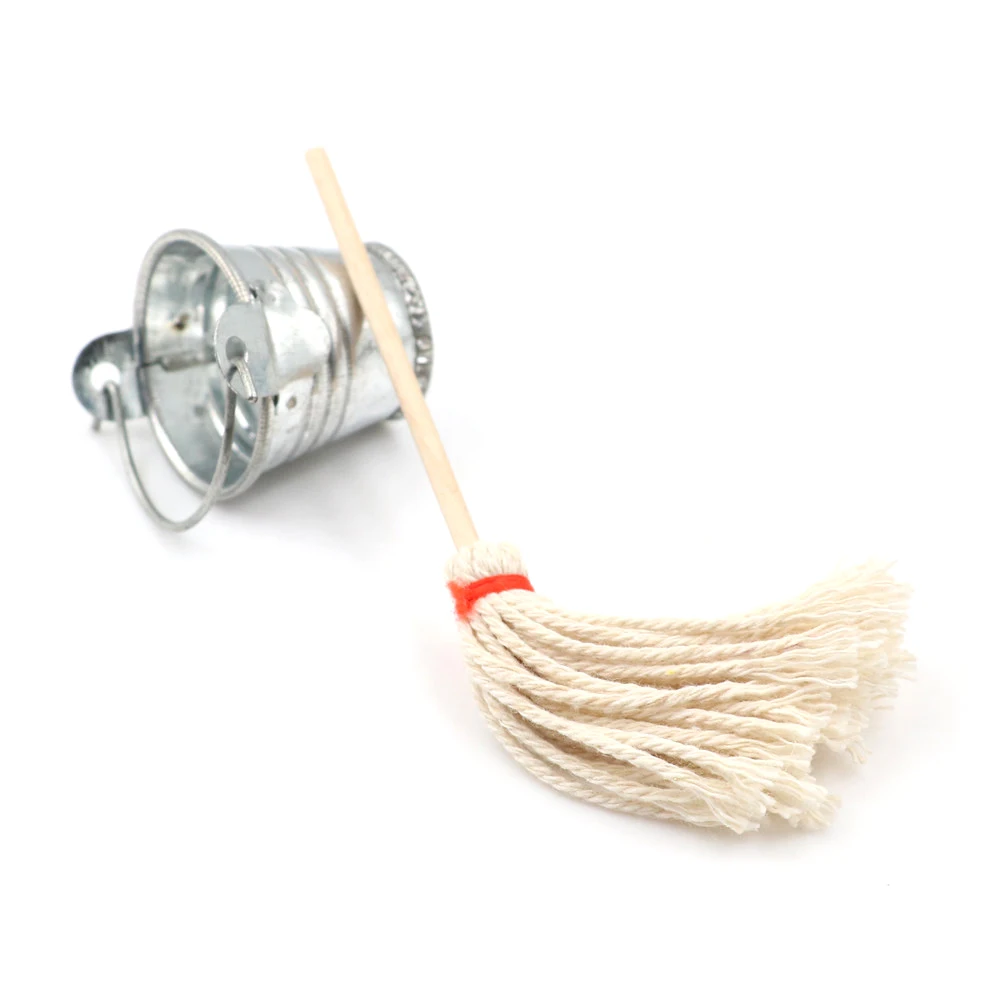 1:12 Кукольный домик миниатюрная кухонная садовая швабра ведро классическая