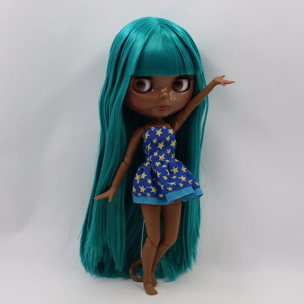 Ледяная кукла DBS Blyth 1/6 bjd супер черная кожа зеленые волосы для суставов тела