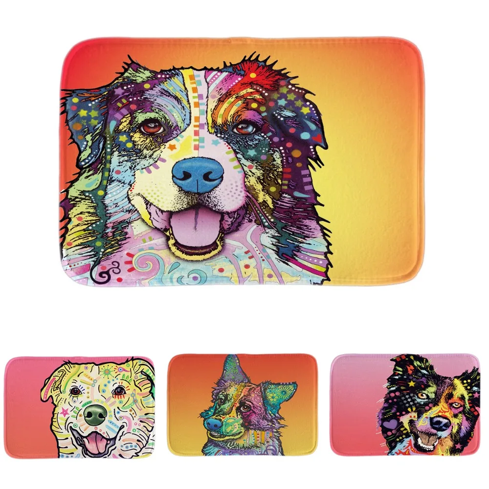 Мягкий входный напольный коврик Akita для двери собаки милый художественный