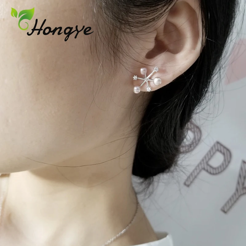 Серьги из серебра 925 пробы с натуральным жемчугом | Украшения и аксессуары
