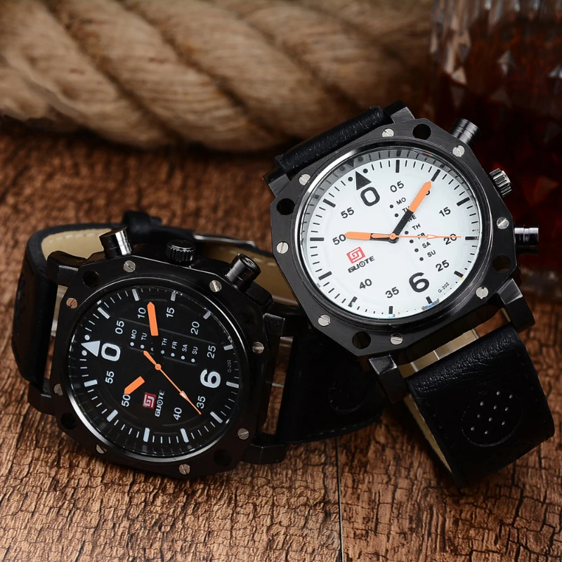 Новинка Лидер продаж guote Роскошные повседневные мужские часы Аналоговые военные