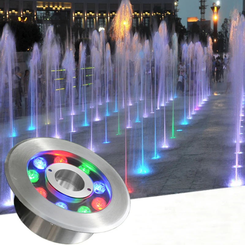 6w 9W 12W 18w IP68 Светодиодный подводный свет RGB Открытый водонепроницаемый цветной