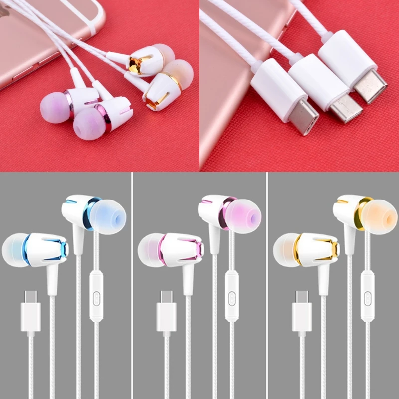 OOTDTY usb type-C наушники проводное управление стерео с микрофоном для LeEco Le 2/Max/Pro