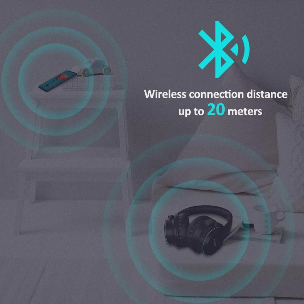 Picun B9 беспроводные bluetooth наушники гарнитура со светодиодной вставкой Touchs управление складные регулируемые наушники с микрофоном/tf-картой для мобильного телефона
