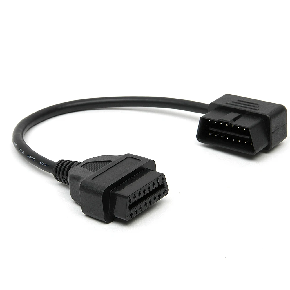 Автомобильный диагностический сканер KWOKKER OBD II OBD 2 16-контактный разъем штекер-гнездо ELM327 диагностический сканер инструмент OBDII jзум Автомобильный кабель 30 см