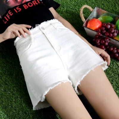 same paragraph 2018 new shorts female summer Korean version of loose students wild high waist jeans |