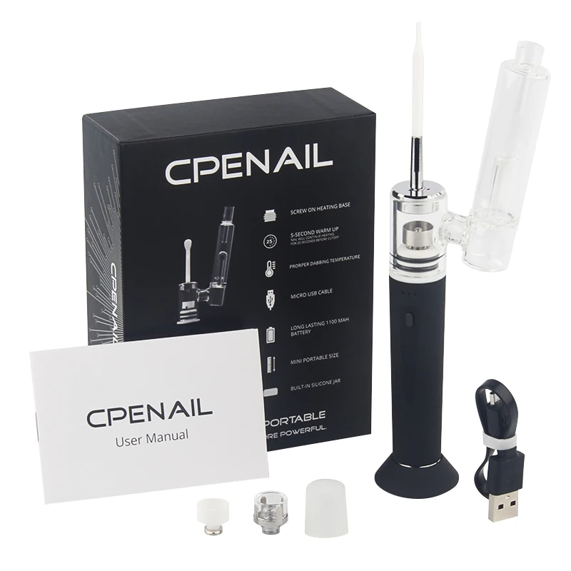 

Enail Dab Rig Portable Vapoizer Pen CPENAIL Wax Starter Kits 1100mAh H Nail GR2 Pure Titanium Ceramic Quartz Electric Glass Bong