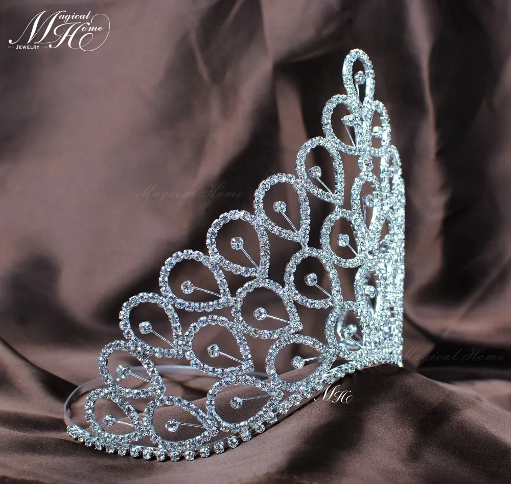 Большая Ручная работа Miss Crown 6 &quotЦветочные тиары с кристаллами австрийские