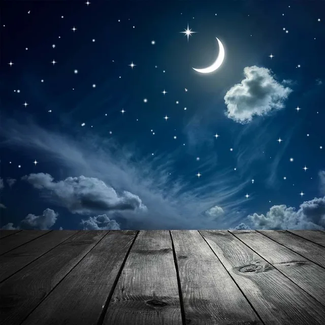 

Thin Vinyl night sky moon photography backdrop Customize Newborns children Studio Backdrop Digital Printing Background