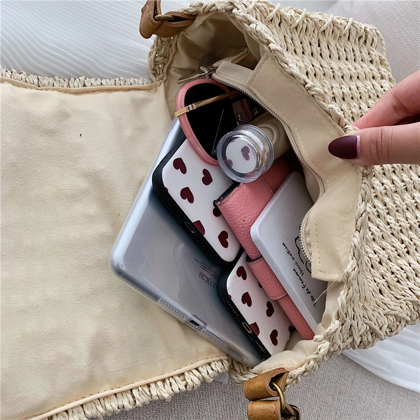 Fashion Women Beach Handbags Hollow Out Ladies Summer Shoulder Bag Handmade Straw Rattan Woven Bags for Sac Borsa Mare | Багаж и сумки
