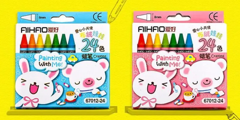 24 pcs color random 8/12/24 Цвета Творческий мультфильм нетоксичный восковой карандаш масляная живопись палку для детей школьного возраста, пастельные карандаши для рисования подарочные канцелярские товары - Цвет: 24 pcs color random