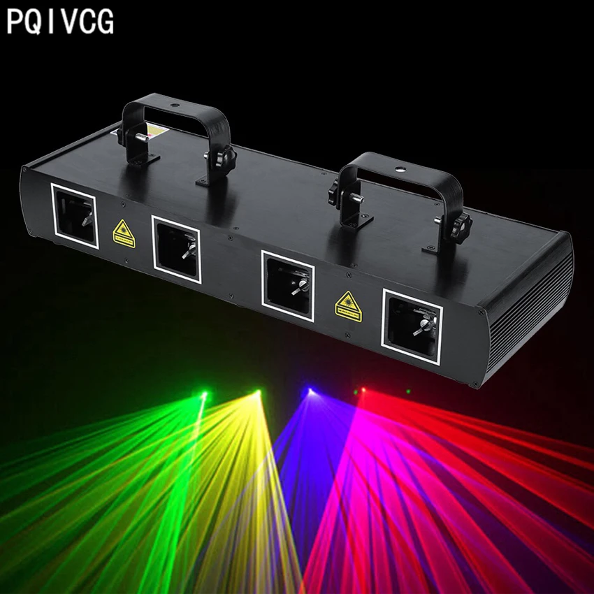 

Сценический лазерный светильник DMX512, 4 линзы, 30 Вт, 7 каналов, звуковая активация, световой зеленый, красный, фиолетовый, желтый цвет, для диск...