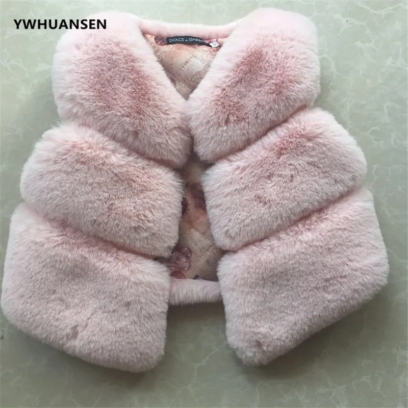 Жилет YWHUANSEN из искусственного меха с кроличьим мехом детская зимняя одежда для