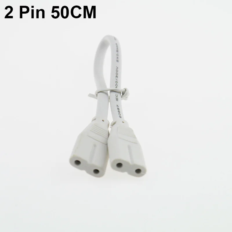 2 PIN Cable 50CM BEYLSION T5 t8 Электрический провод кабельный разъём с переключателем удлинитель шнура питания светодиодная осветительная трубка Штекерный кабель 20 см 50 см - Цвет: 2 PIN Cable 50CM