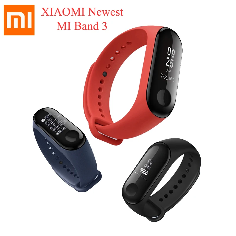 Оригинальный Xiaomi mi Band 3 глобальная версия водостойкий умный Браслет 0 78 дюймов OLED
