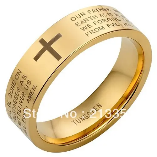 

Free Shipping Buy Cheap Price Discount Sales USA HOT Selling 8MM New Gold Pipe Men's Tungsten Carbide Prayer Rings Wedding Band