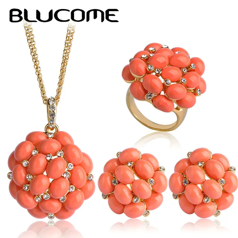 Blucome Роскошные Ювелирные наборы большие длинные Подвески ожерелье Max Brincos