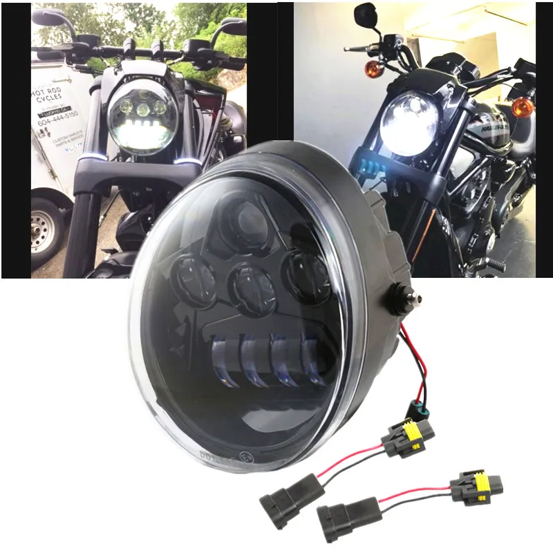 Черный V-Rod мышцы ночной стержень светодиодный фара мотоцикла для V Rod VRSCF VRSC VRSCR 2002