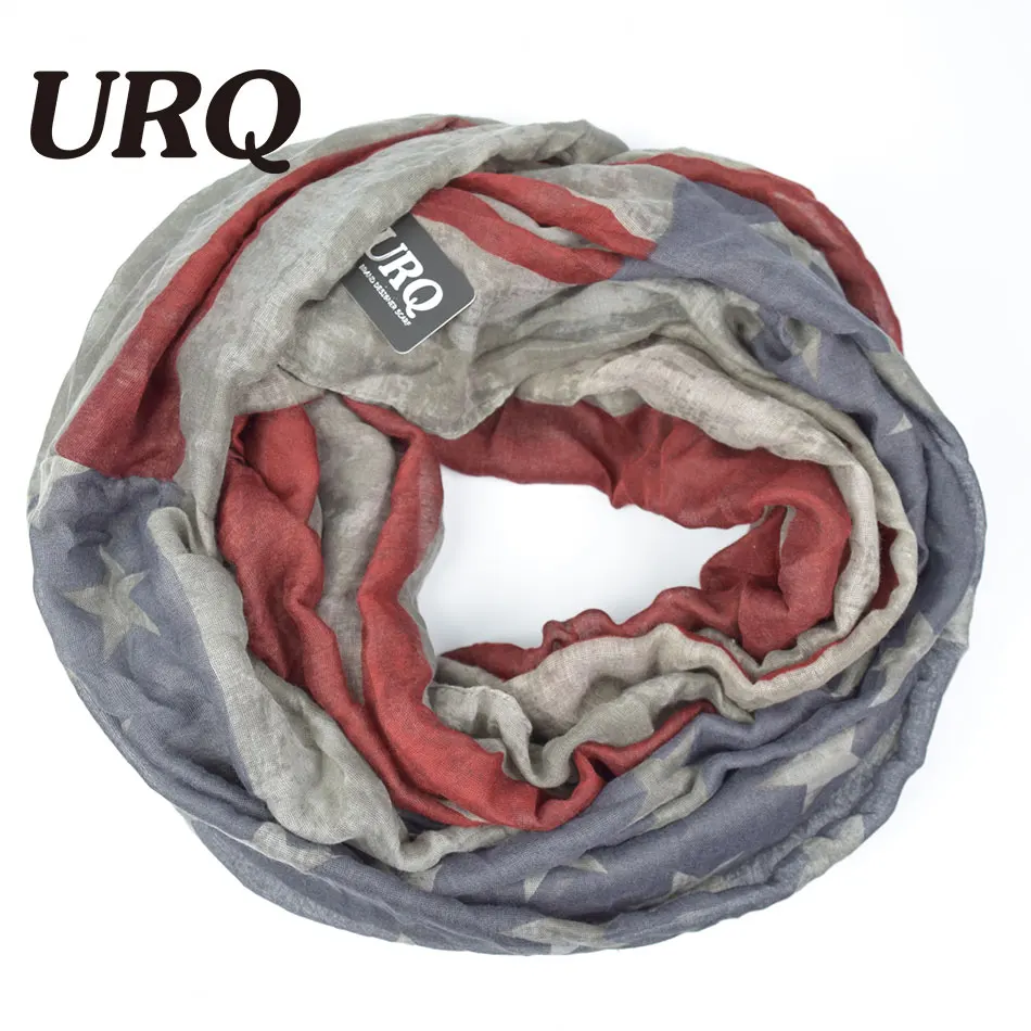 Зимние теплые шарфы для шеи новый шарф с принтом флага США трубчатые женщин