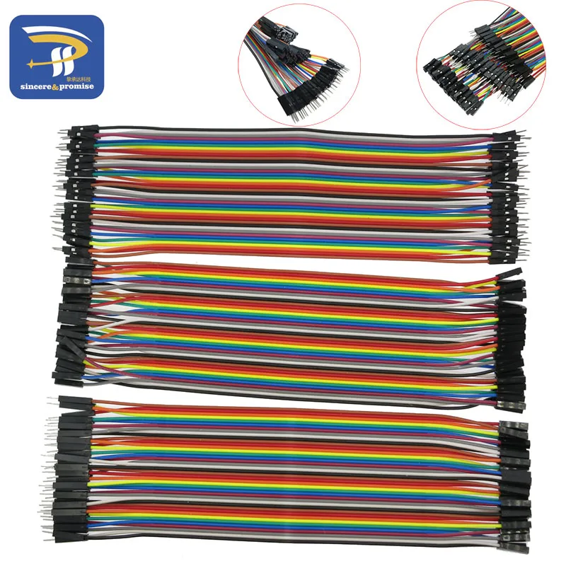 Dupont line 120 шт. 20 см 1P штекер + гнездо и перемычка Кабель для Arduino DIY Kit|jumper wire|line dupontjumper