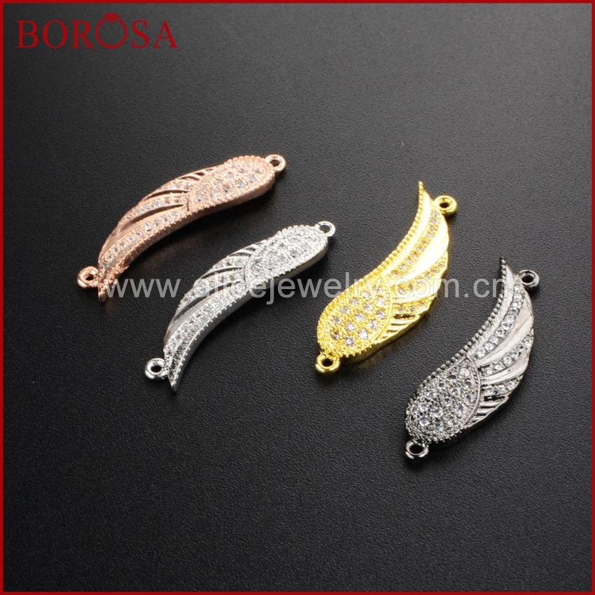 Кубический цирконий BOROSA медный кристалл соединитель крыла ангела WX032 | Украшения