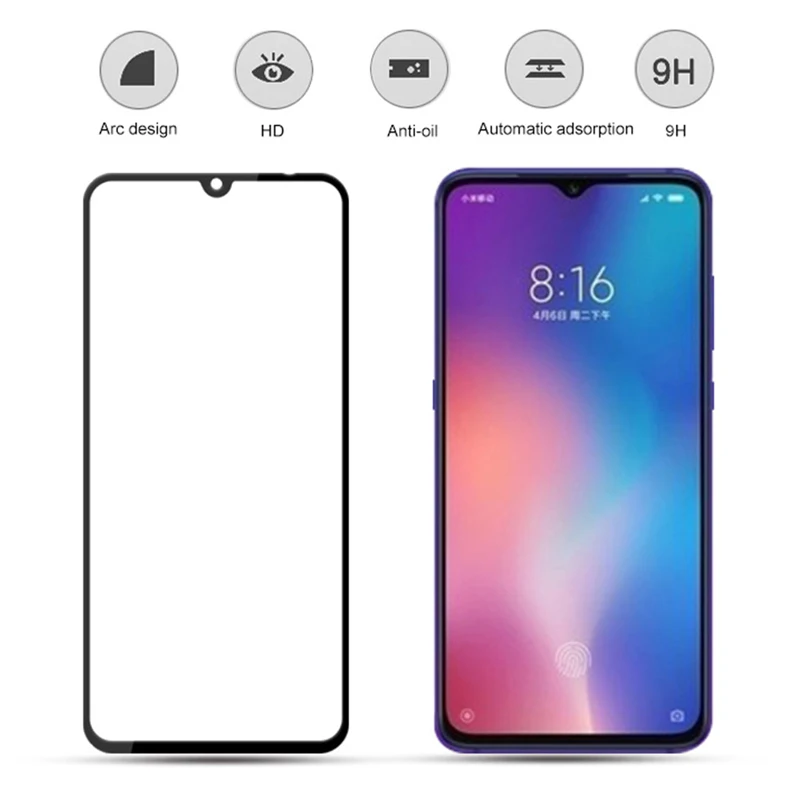 2 шт. полностью клеящееся закаленное 3d-стекло для Xiaomi Mi 9 SE Mi9 полноэкранная
